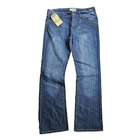 Vtg 90s Y2k Diamante Womans Jeans Size 15, Brand New Old Stock Bedazzled Pockets - Picture 1 of 11